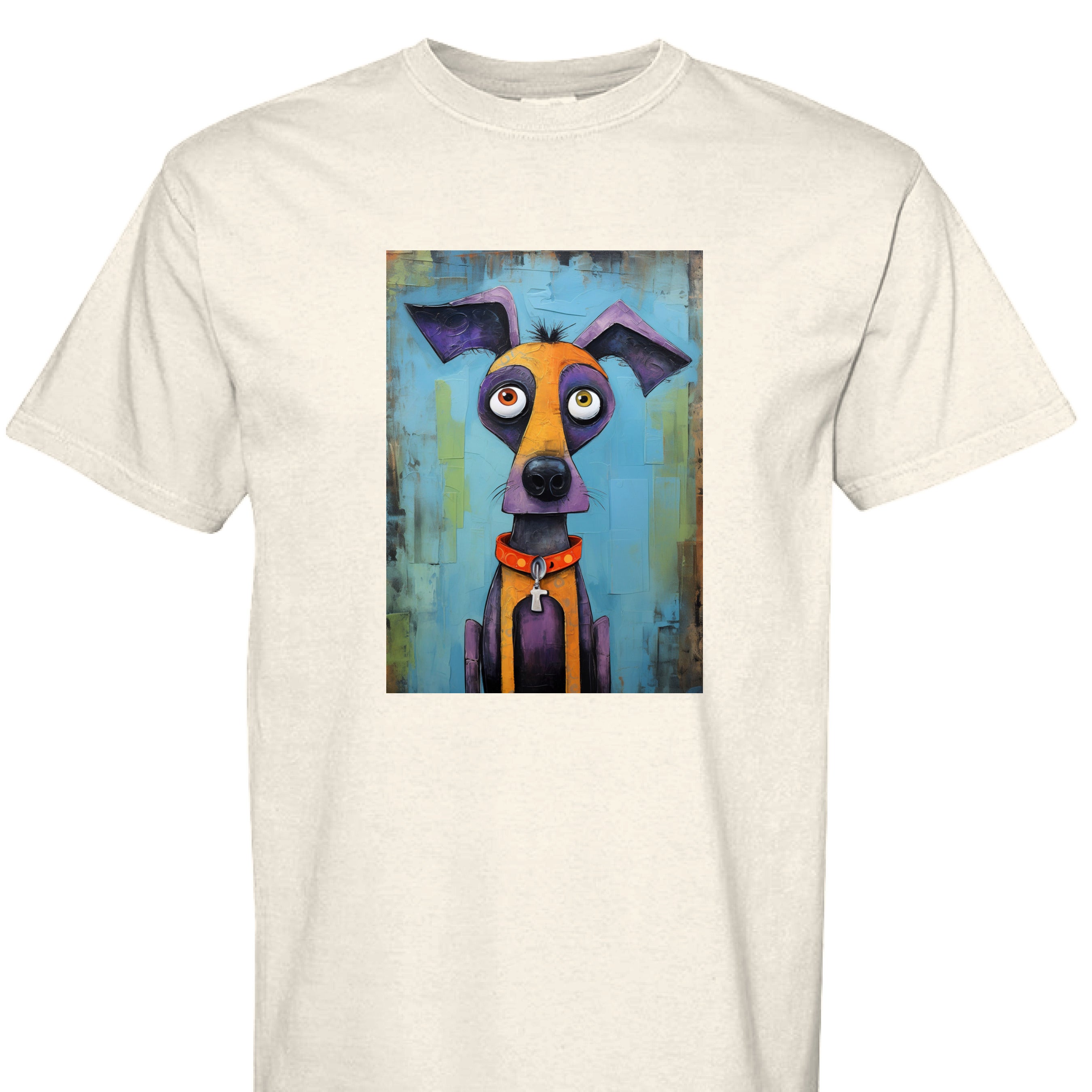 Dog T-Shirt - Quirky Dog Art Graphic Tee Comfort Colors
