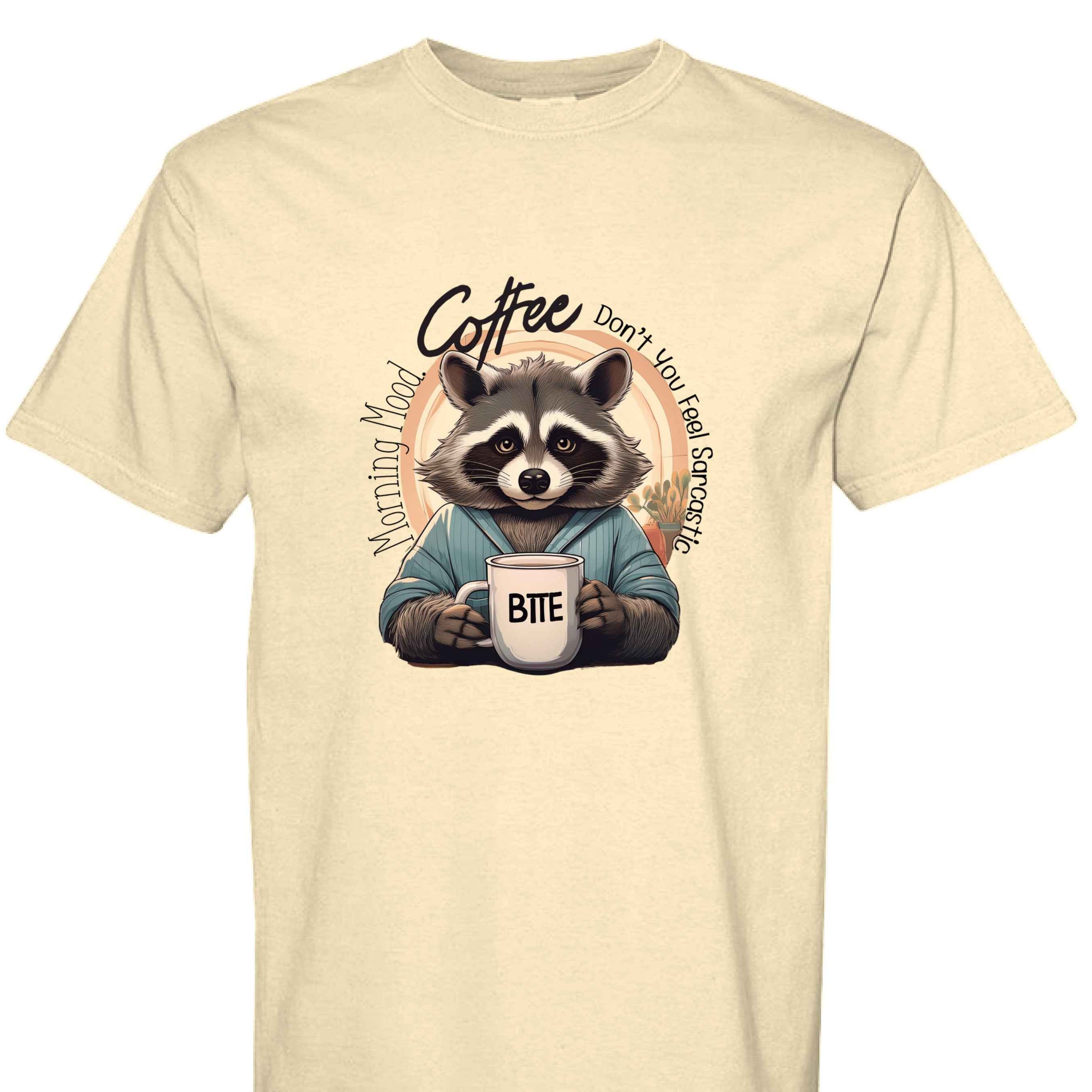 Comfort Colors T-Shirt - Raccoon Morning Coffee