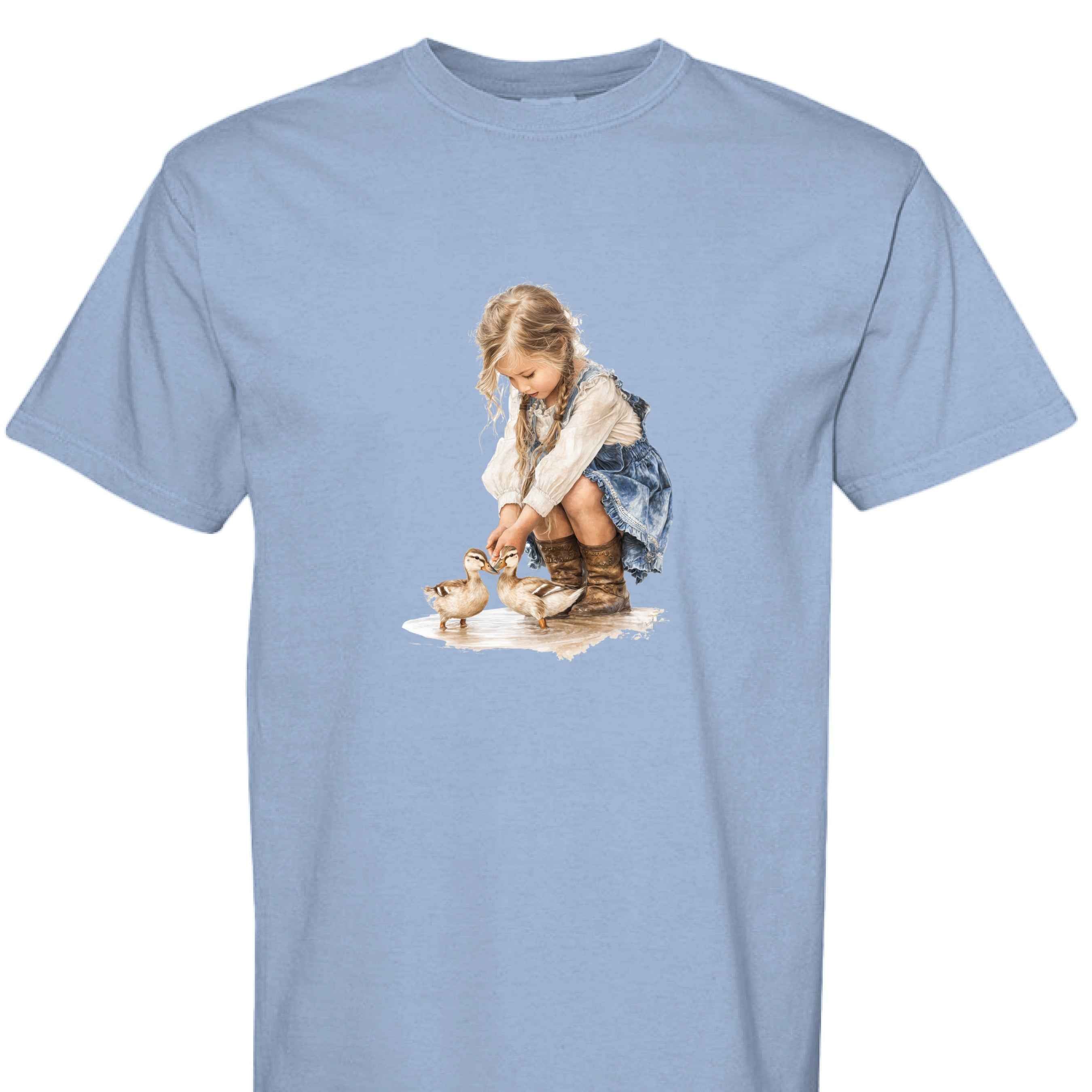 Comfort Colors T-Shirt - Little Girl Feeding Ducks