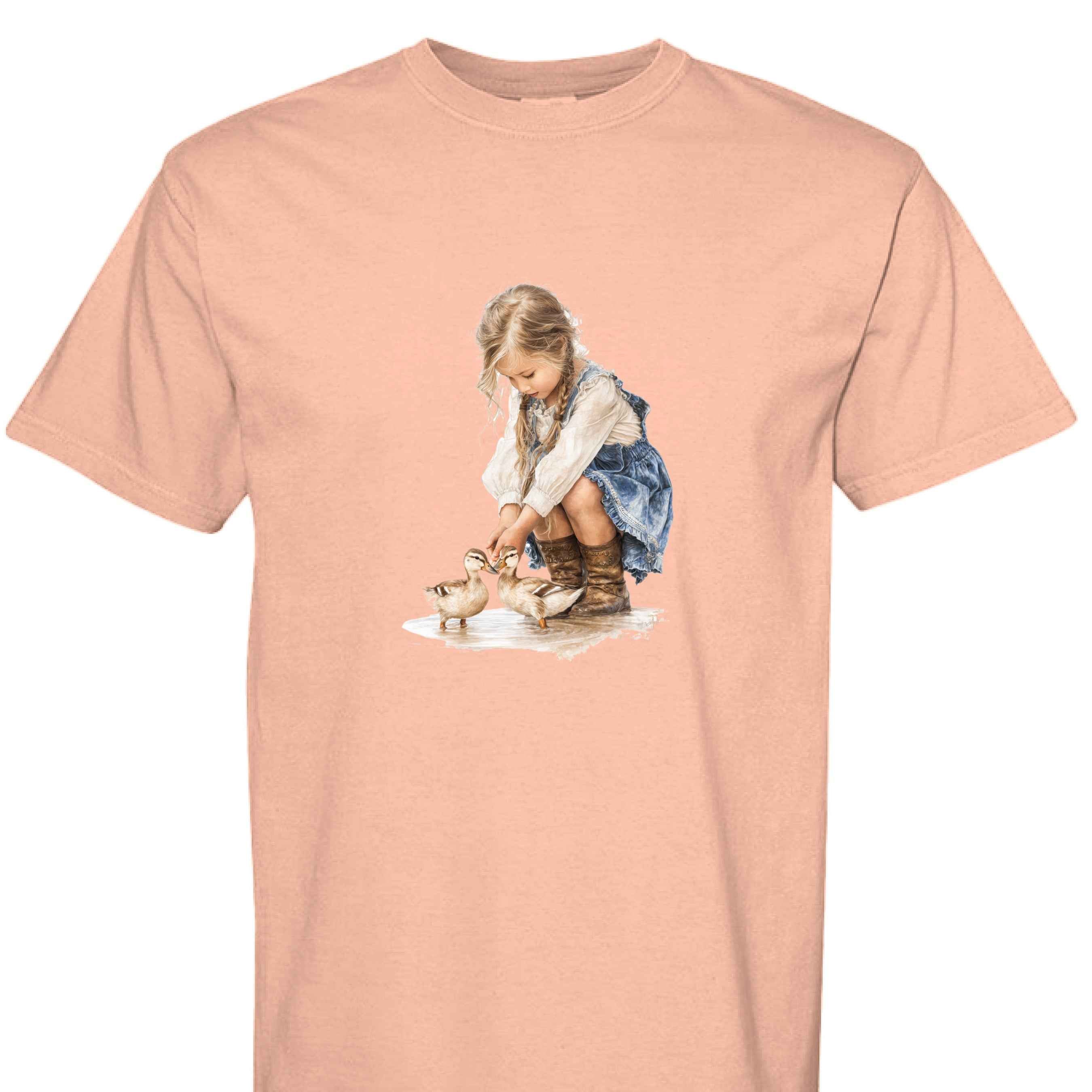 Comfort Colors T-Shirt - Little Girl Feeding Ducks