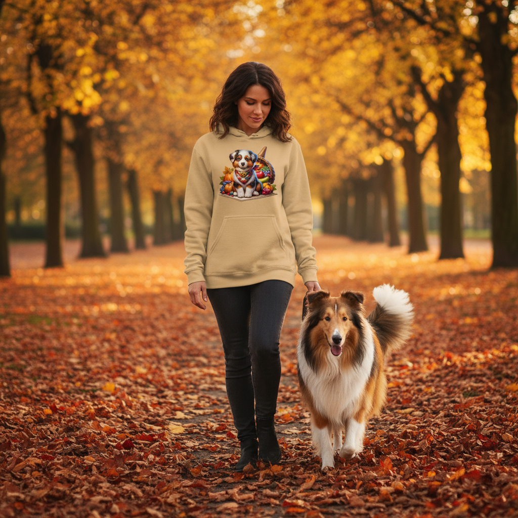 Collie Thanksgiving Hoodie - Puppy Turkey Hat Sweatshirt