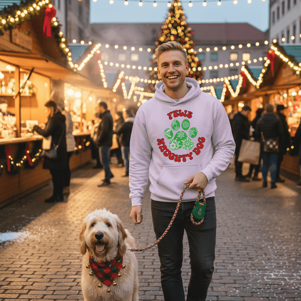 Feliz Naughty Hoodie - Funny Christmas Pet Lover Sweatshirt