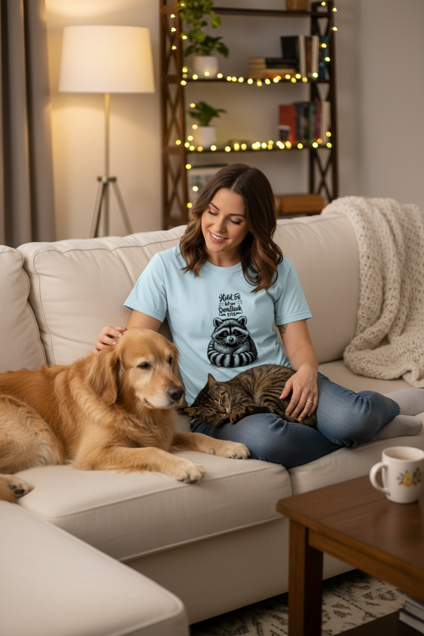 Funny T-Shirt - Overthinking Racoon Comfort Colors Tee