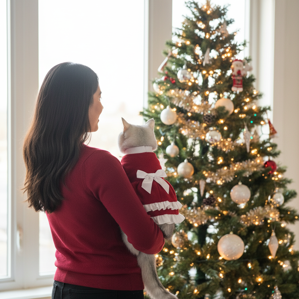 Bow Princess Dress - Pet Christmas Holiday Outfit