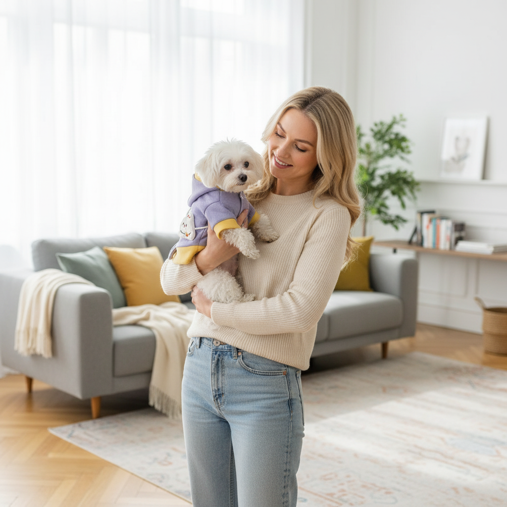 Cartoon Bear Sweatshirt - Lightweight Pet Coat