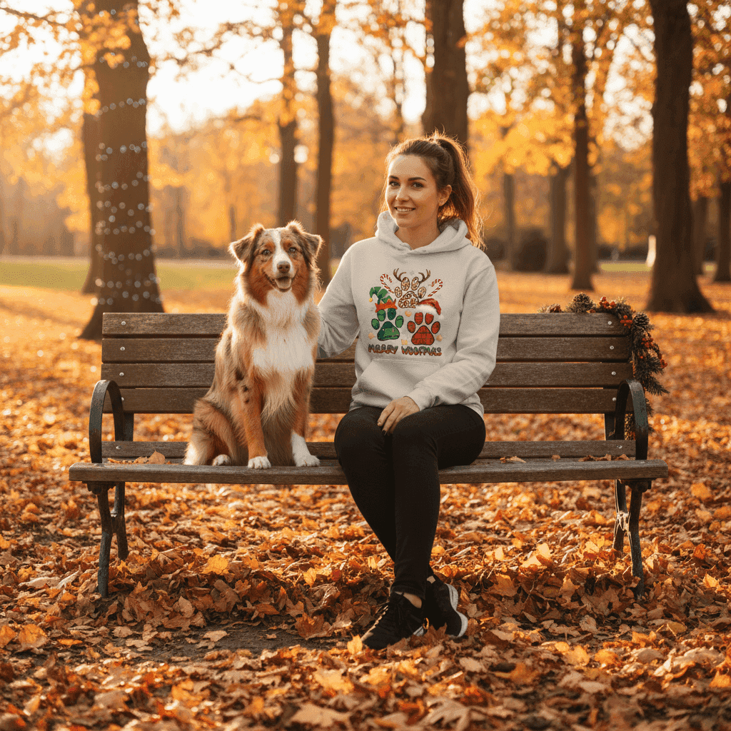 Merry Woofmas Holiday Hoodie with Reindeer Antlers for Dogs