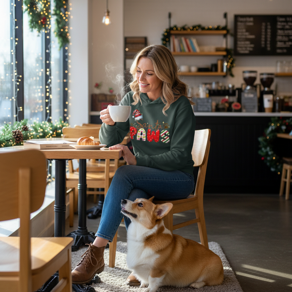 Santa Paws Hoodie - Festive Pet Lover Sweatshirt