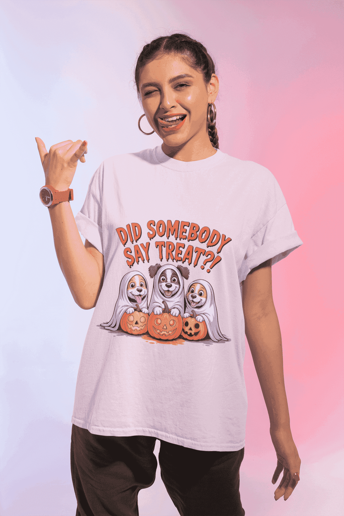 Spooky Halloween Dog Tee - Fun Ghosts T-Shirt