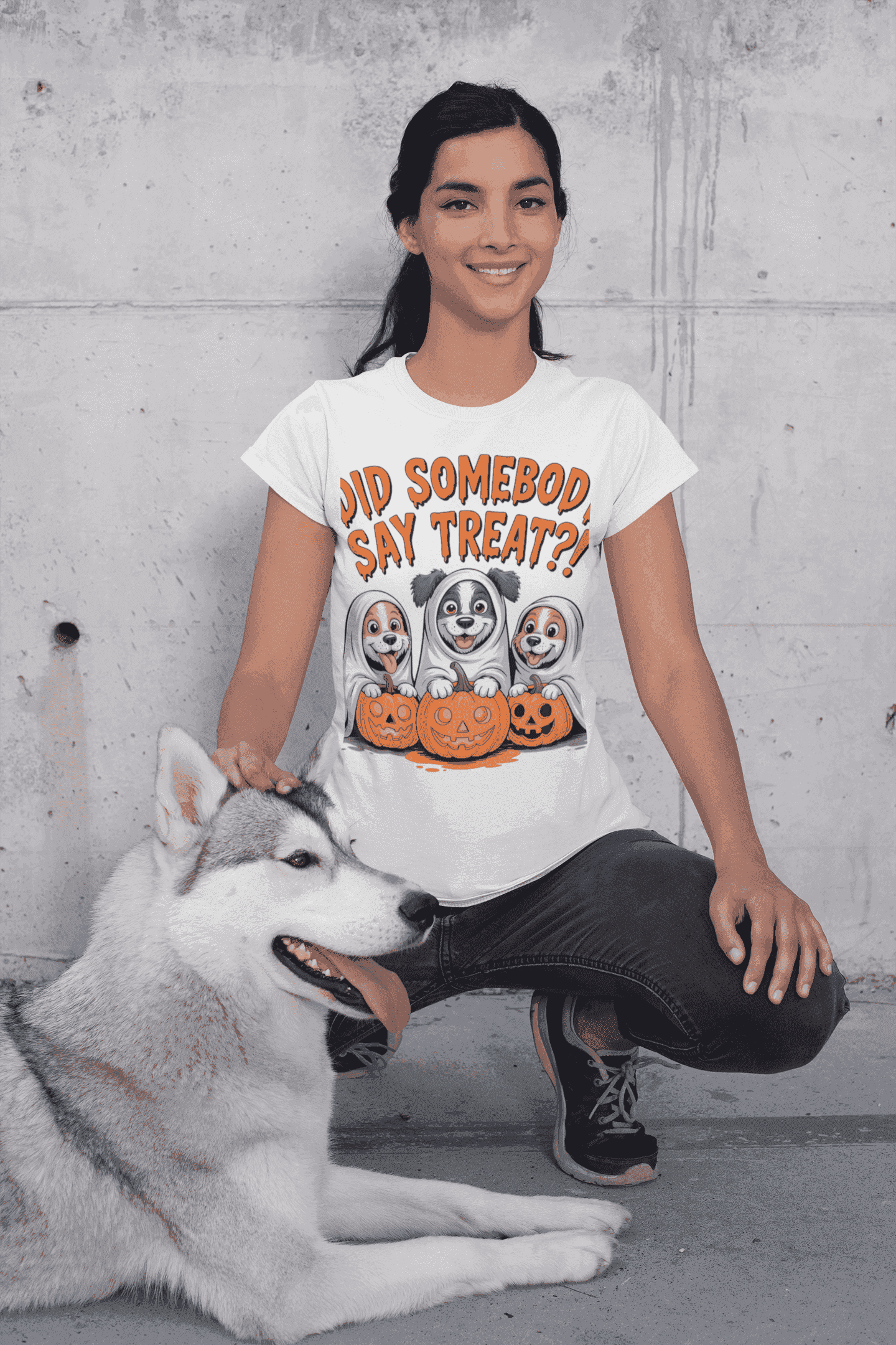 Spooky Halloween Dog Tee - Fun Ghosts T-Shirt