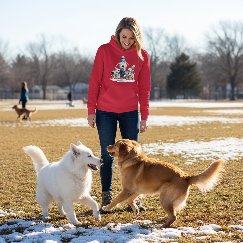 Snow Pups Hoodie - Winter Dog Lover Sweatshirt