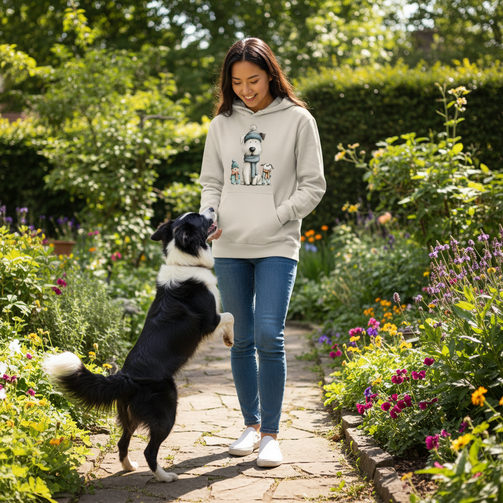 Whimsy Pup Hoodie - Playful Dog Lover Sweatshirt
