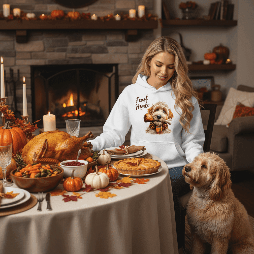 Goldendoodle Turkey Hoodie - Thanksgiving Dog Lover Sweatshirt