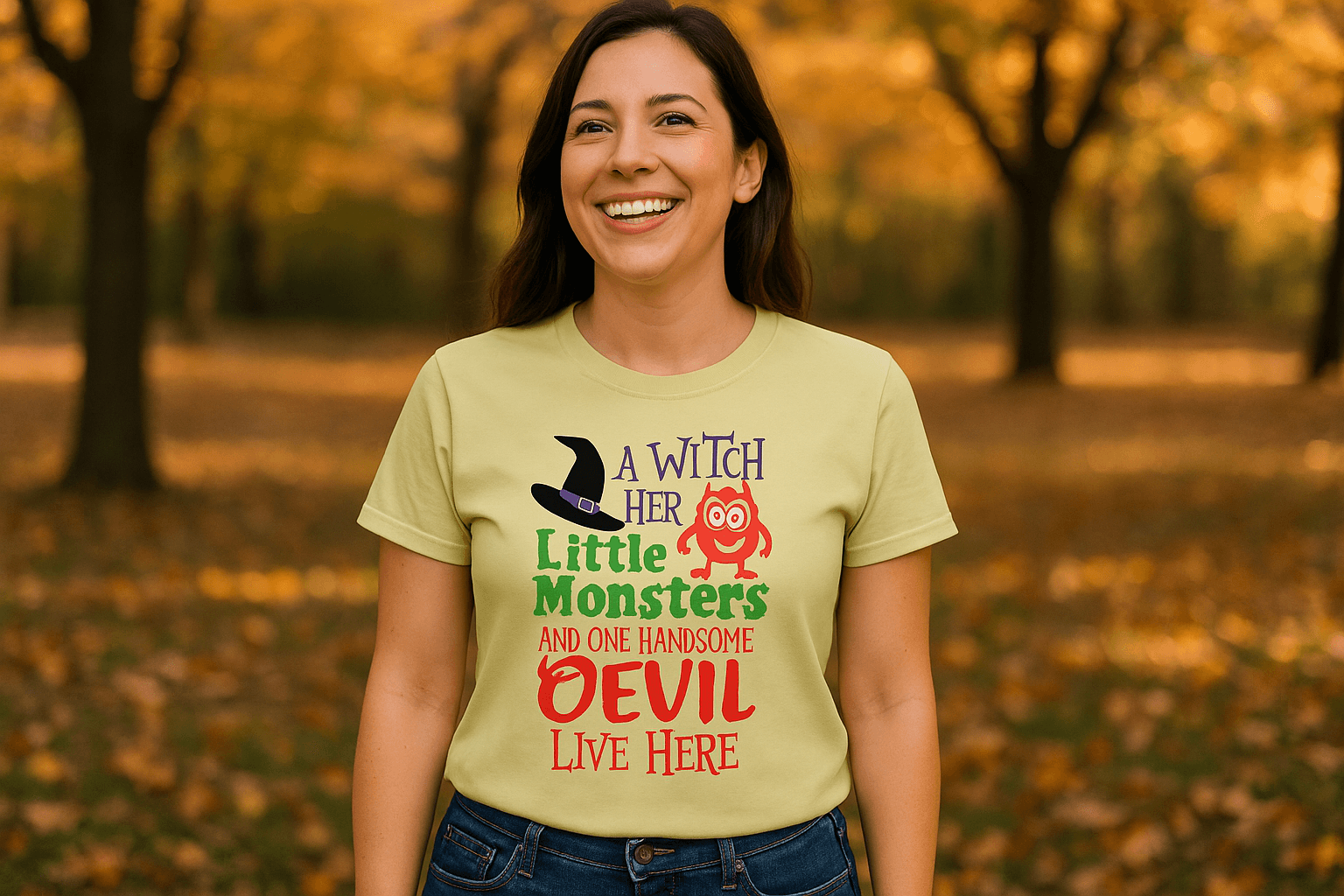 Witch and Family T-Shirt - Halloween Family Style