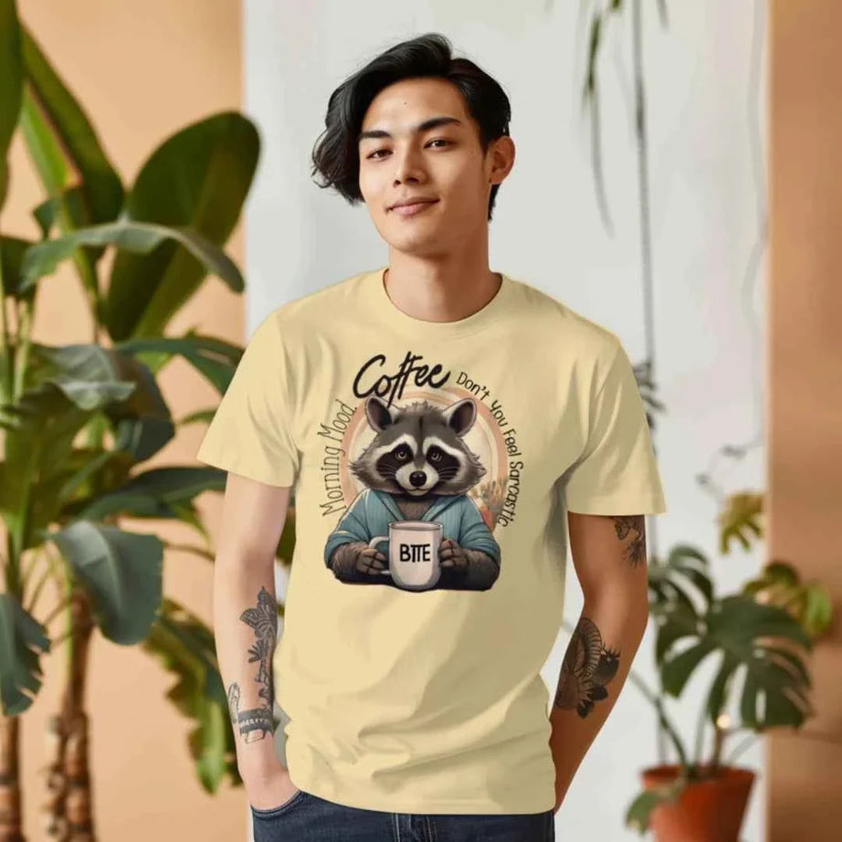 Comfort Colors T-Shirt - Raccoon Morning Coffee