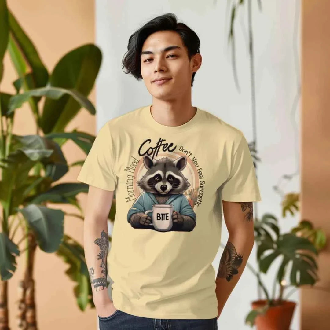 Comfort Colors T-Shirt - Raccoon Morning Coffee