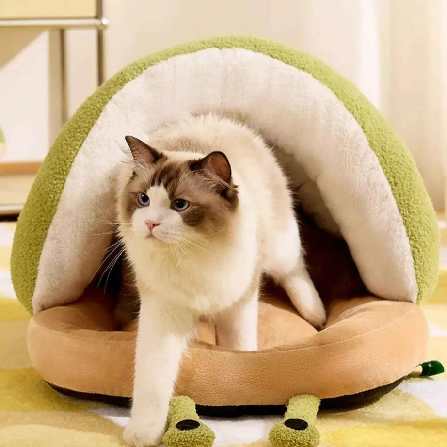 Cozy Pet Nest - Caterpillar Shape Plush Interior