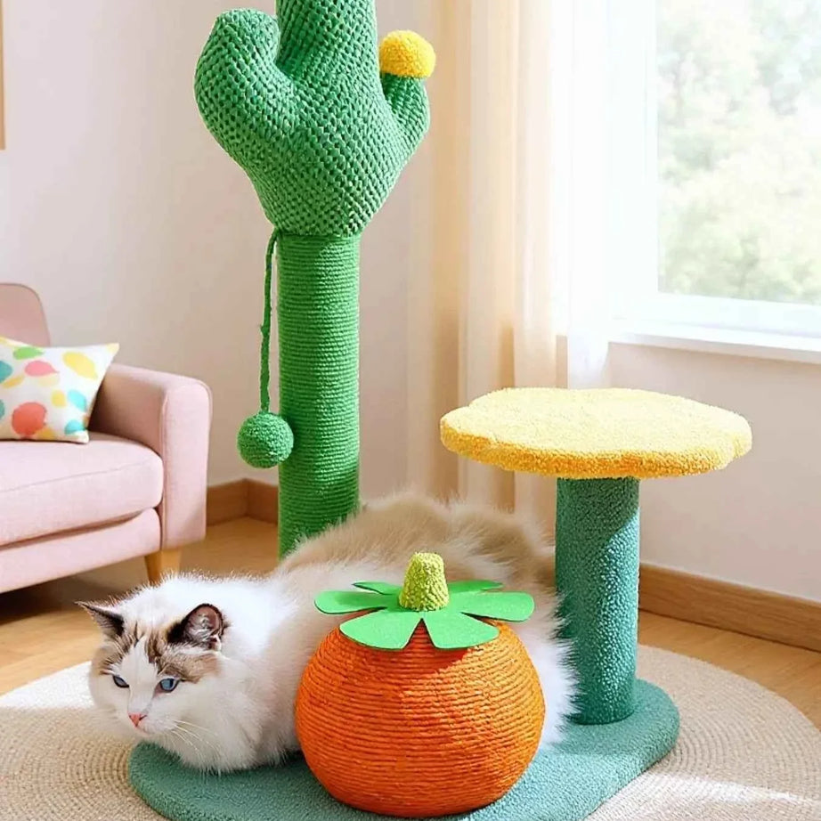 Cat Scratching Post Sisal - Soft Plush Tower Platform