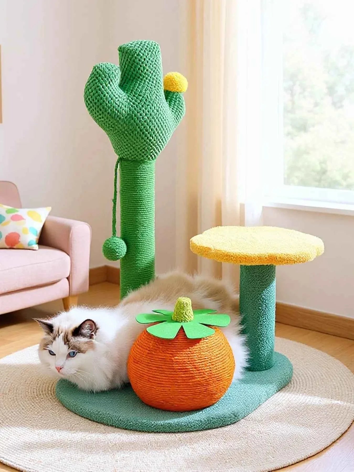 Cat Scratching Post Sisal - Soft Plush Tower Platform