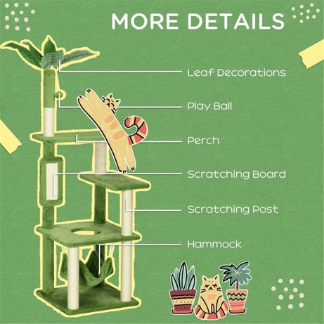 Cat Climbing Tower - 56" Multi-Level with Sisal Posts