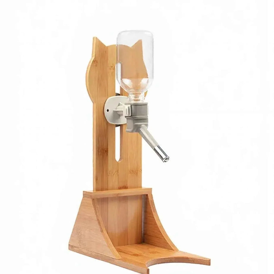 Pet Water Dispenser - Elevated Wooden Base