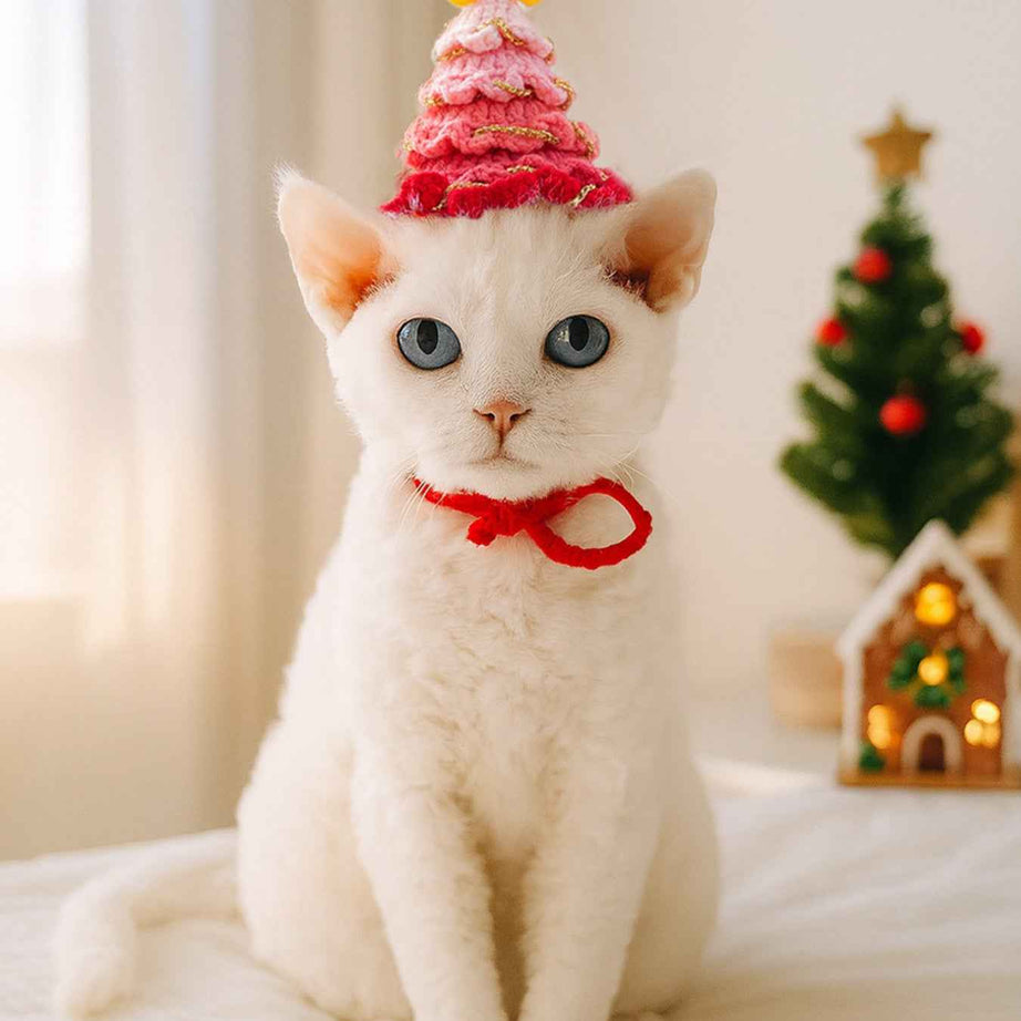 Pet Crochet Knit Hat - Cute Wool Style for Cats and Small Pets