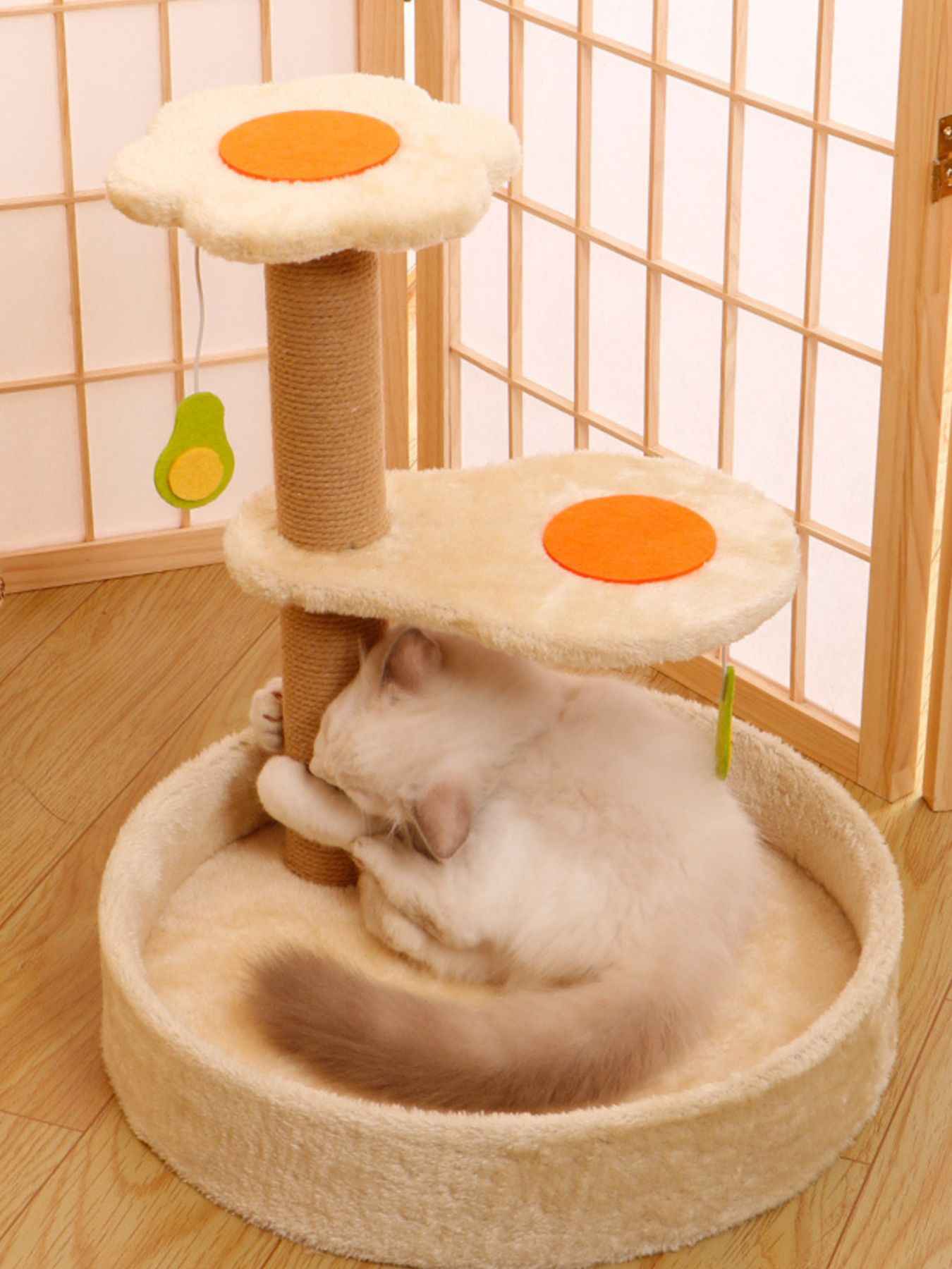 Cat Scratching Post with Bed - Sisal Tower and Toy