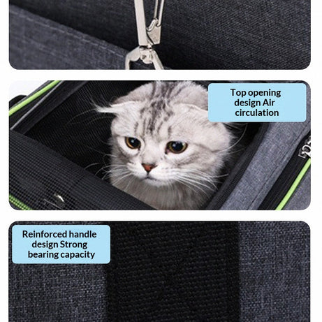 Foldable Pet Carrier Bag - Car Seat Travel Bag for Cats and Small Dogs
