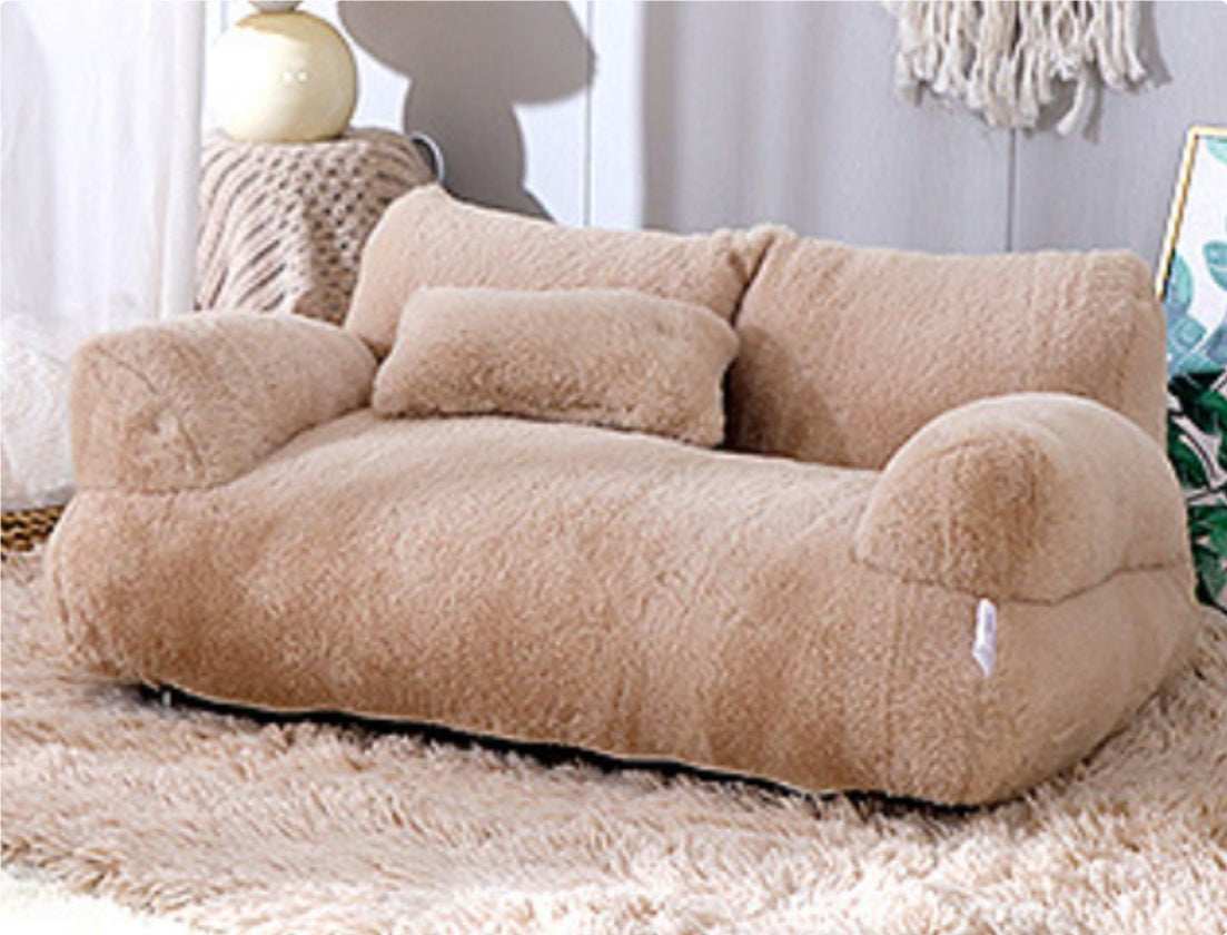 Cozy Plush Cat Bed Sofa for Small to Medium Dogs and Cats