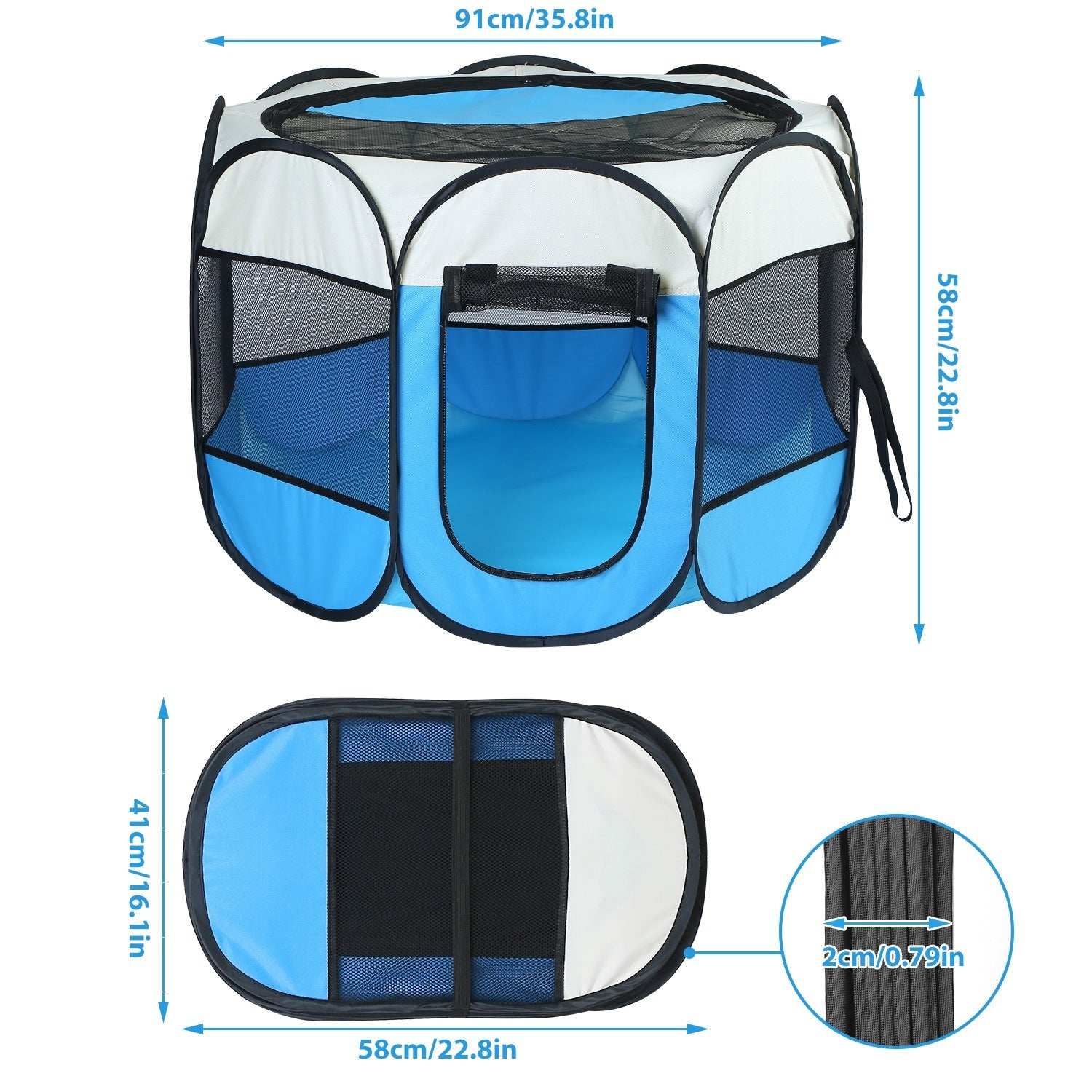 Portable Foldable Pet Tent - 8-Panel Exercise Pen