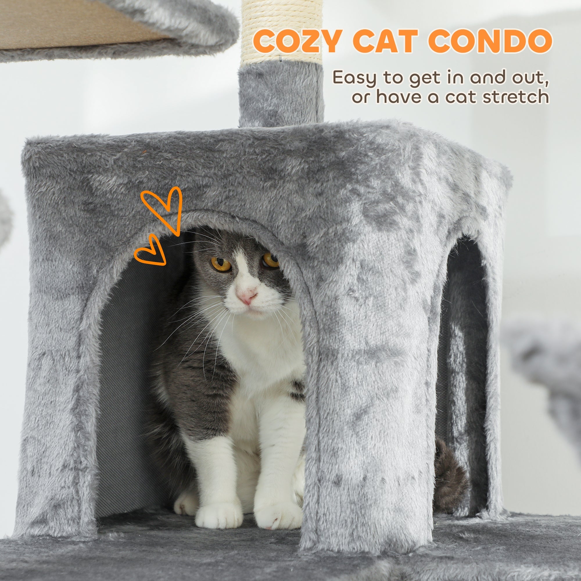Multi-Level Cat Tower 69" - Cat Tree for Multiple Cats