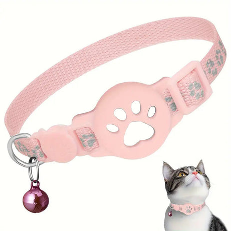 Paw Prints Tracker - Cat Collar with AirTag Holder