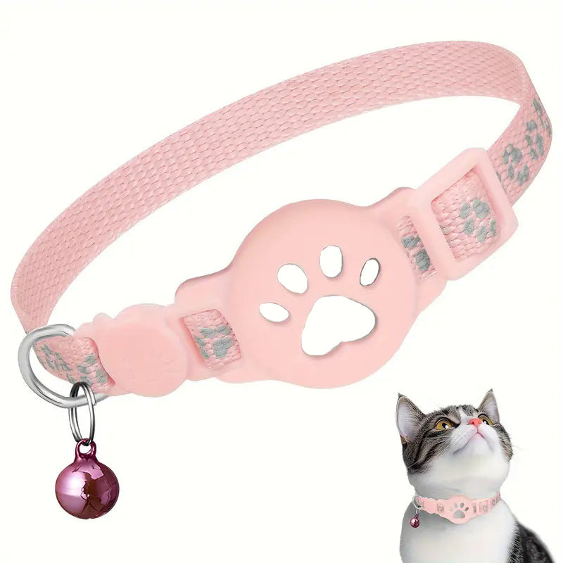 Paw Prints Tracker - Cat Collar with AirTag Holder