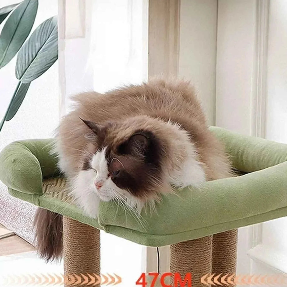Plush Cat Tree Condo - Multi-Level Scratching Posts