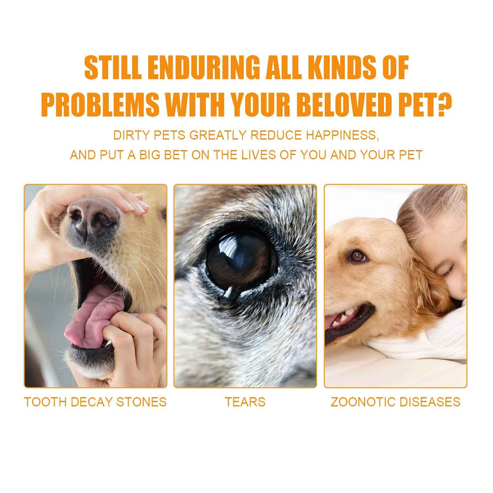 Pet Dental Finger Wipes 50 Pack - Teeth Ear and Tear Stain Cleaner
