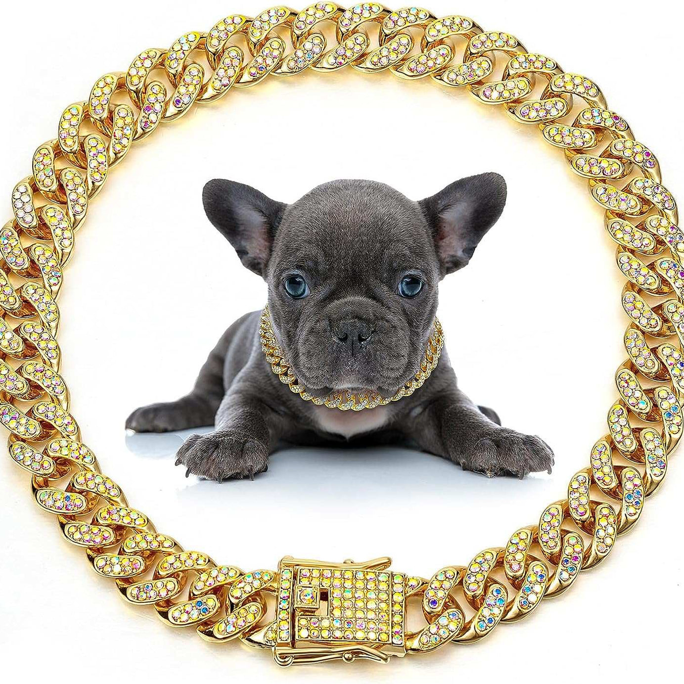 Dog & Cat Metal Chain Crystal Collar Necklace Pet Jewelry - Accessories For Small Medium Large Dogs & Cats