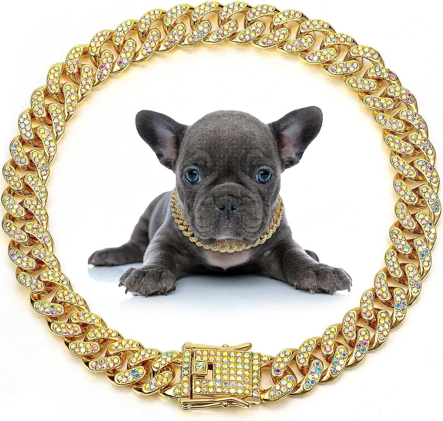 Dog & Cat Metal Chain Crystal Collar Necklace Pet Jewelry - Accessories For Small Medium Large Dogs & Cats