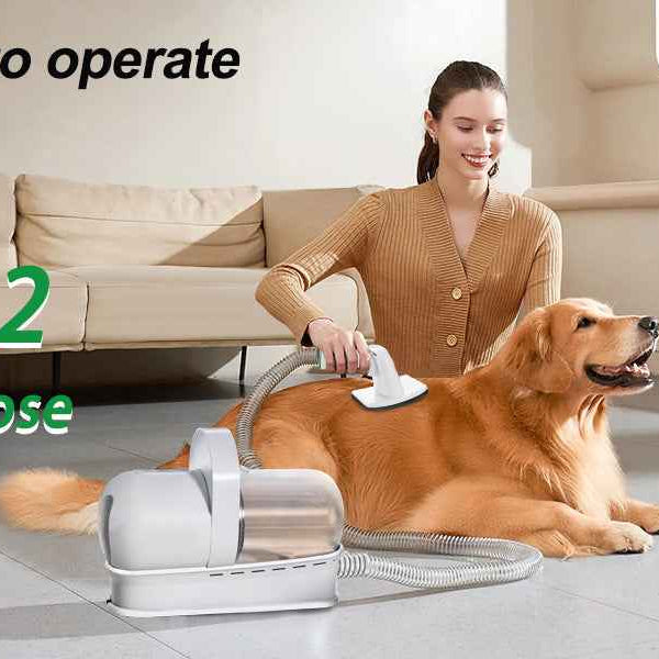 Complete Pet Grooming Kit for Heavy Shedding Dogs - Vacuum