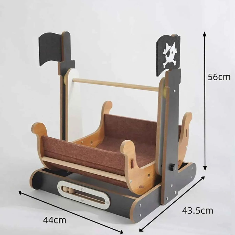 Pirate Ship Style Cat House - Rocking Pet Bed