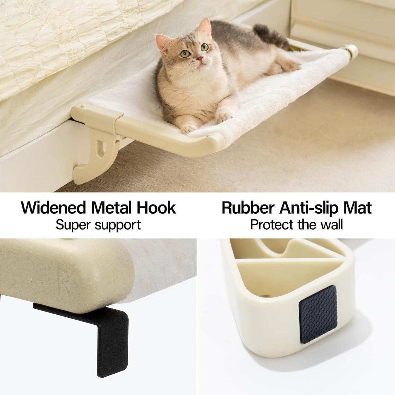 Adjustable Cat Window Perch With One-Step Sliding Clamp