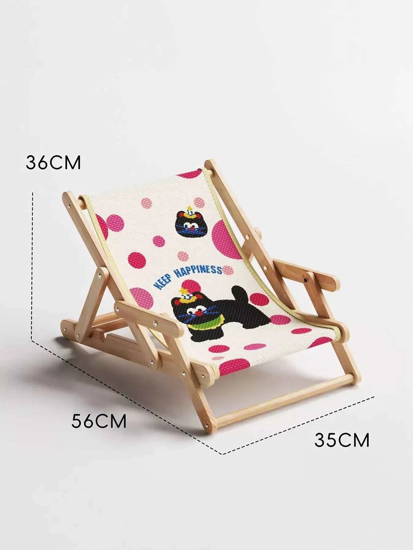 Pet Beach Style Chair - Adjustable Wooden Frame