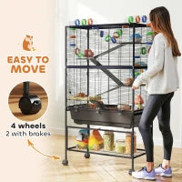 Hamster Cage 5 Tier - Large Rolling Habitat with Tubes