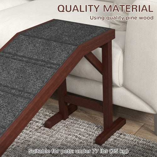 PawHut Dog Ramp for Bed - Non-Slip Carpet Pet Ramp