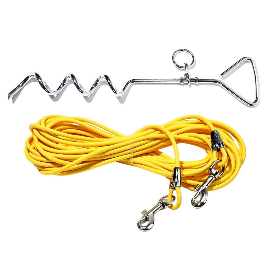 Ground Stake Fixed Dog Leash Allows Your Beloved Dog To Play More Freely