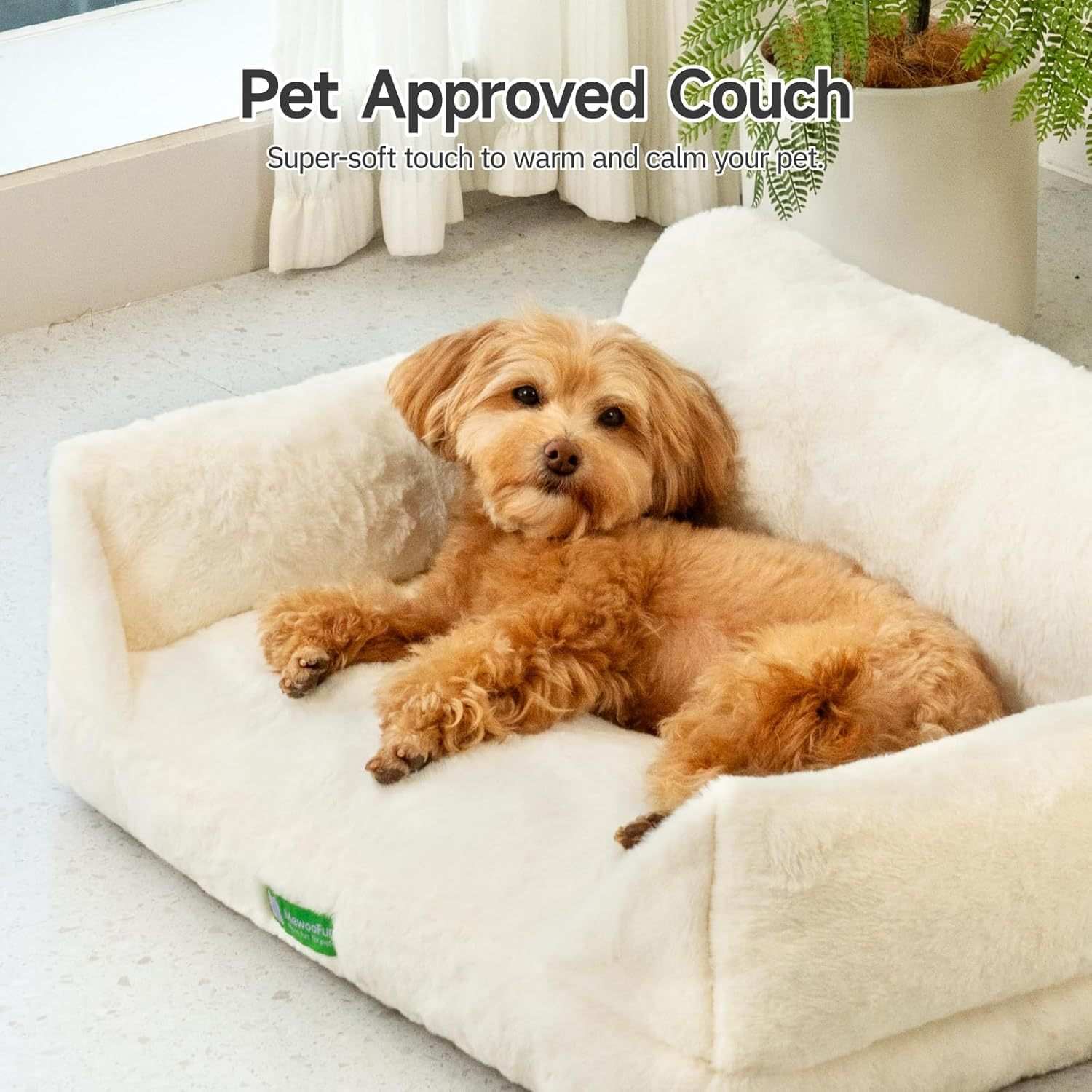 Luxury Pet Sofa Bed - Ultra-Soft Faux Rabbit Fur With Removable Cover
