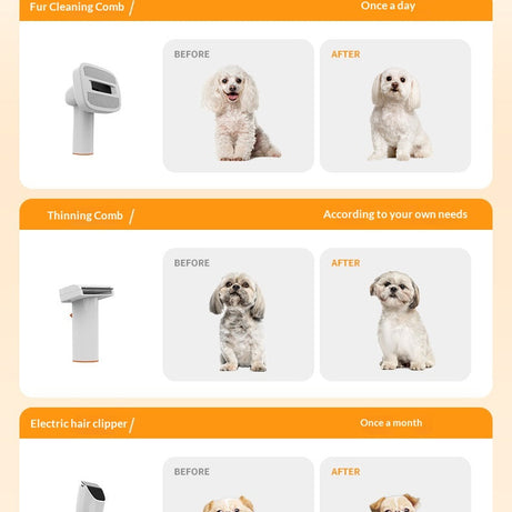 Pet Electric Hair Clipper with Suction - Built-in Vacuum Grooming Tool