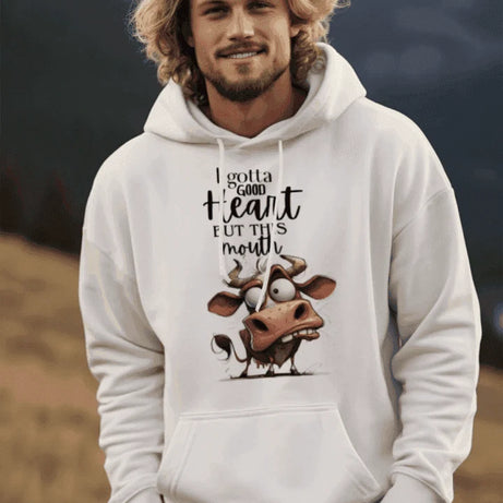 Funny Cow Hoodie - Good Heart But This Mouth Sweatshirt