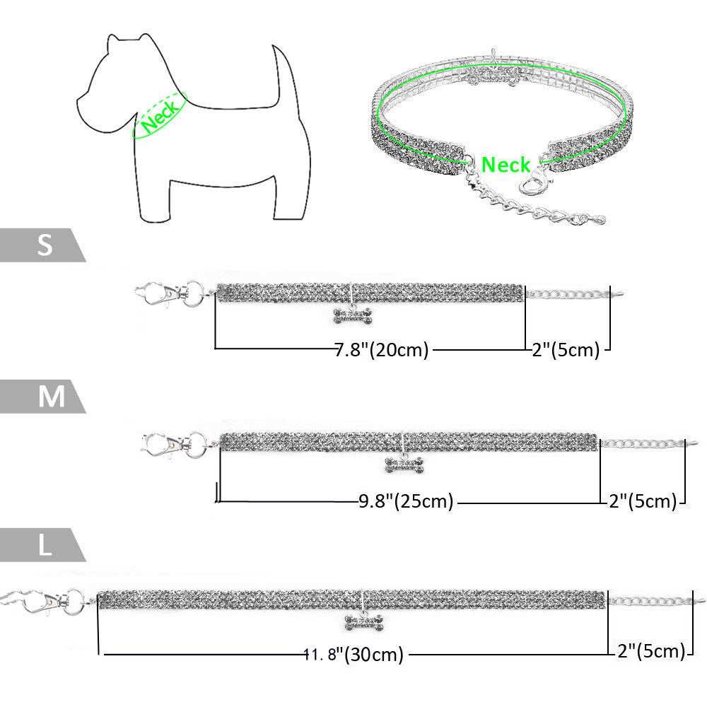 Diamond Mixed Color Dogs And Cats Necklace Ornament Pet Collar