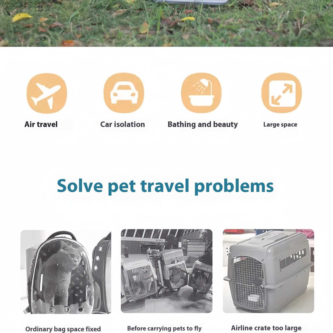 Portable Pet Carrier for Cats and Small Dogs - Breathable Travel Backpack