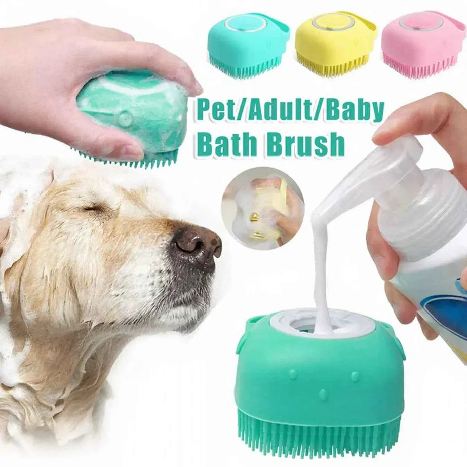 Pet Bath Brush - Cute Cartoon Silicone