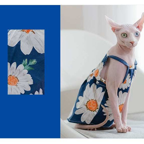 Sleeveless Pure Cotton Flower Dress For Small Pets - XS to M
